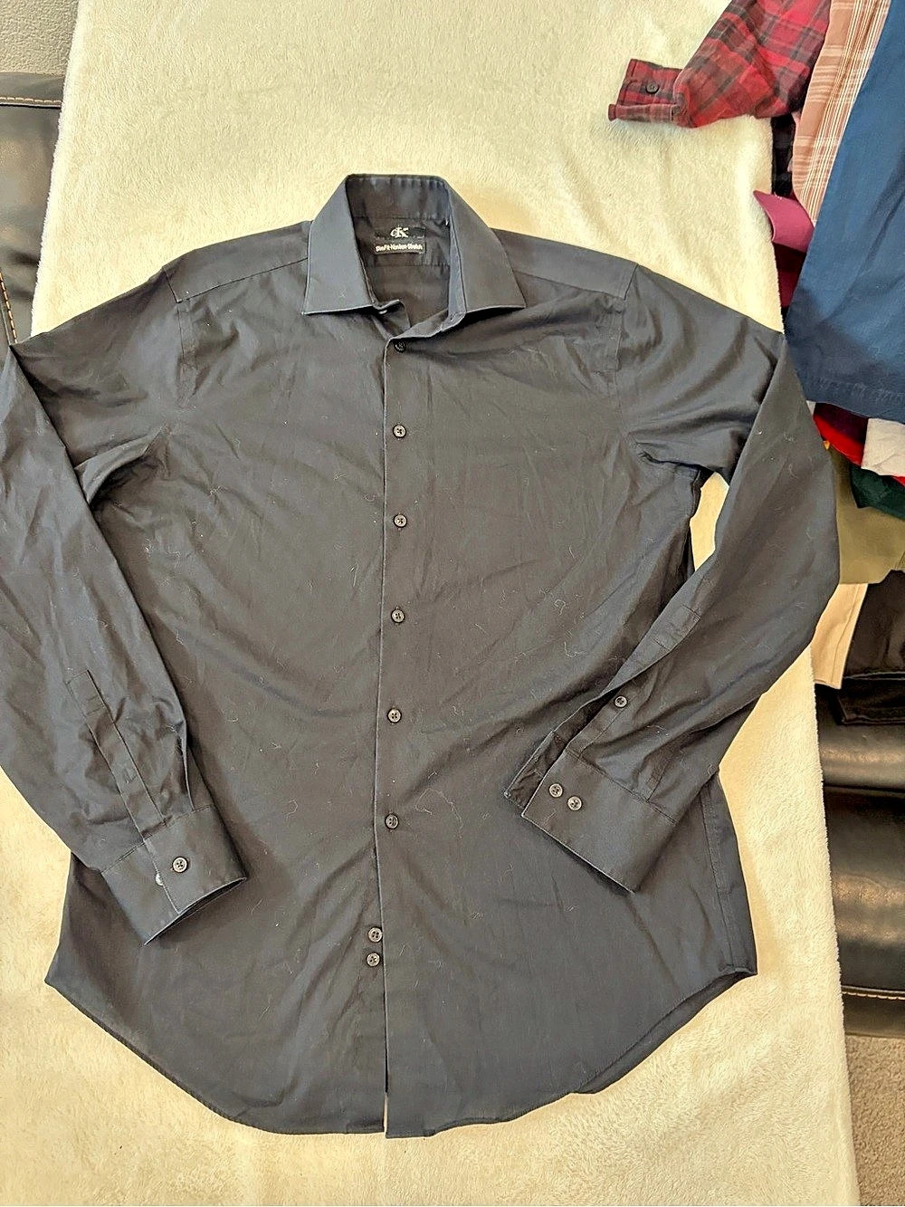 Calvin Klein Slim Fit Non Iron Stretch Dress Shirt Medium Black